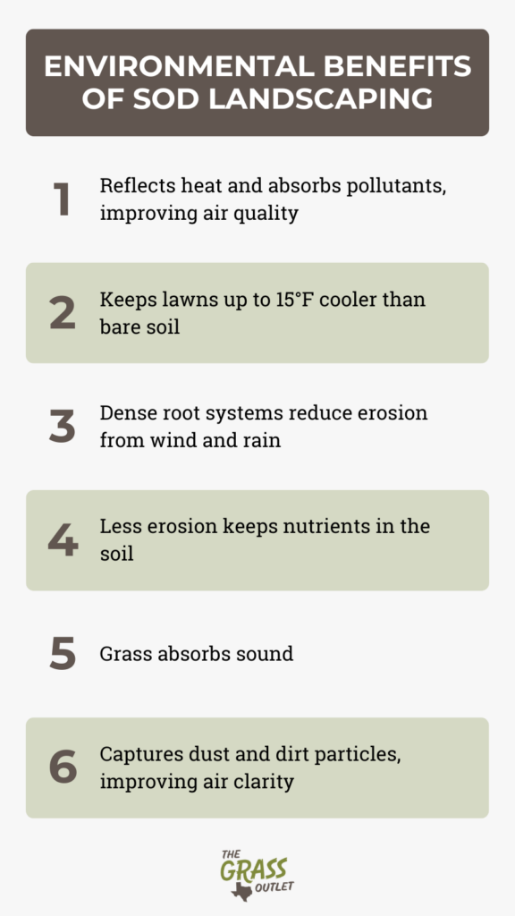 Environmental benefits of sod landscaping