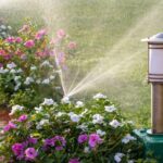 Watering the lawn