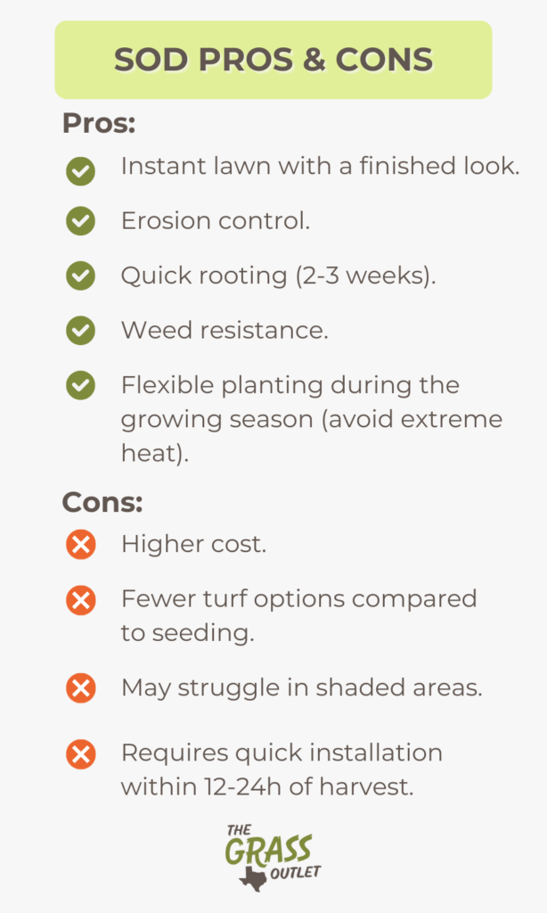 Sod Pros & Cons